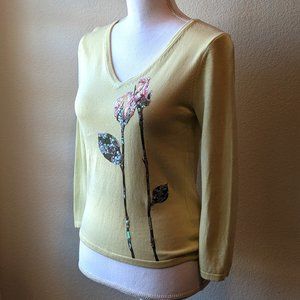 Mendocino Sequin Floral Sweater - S